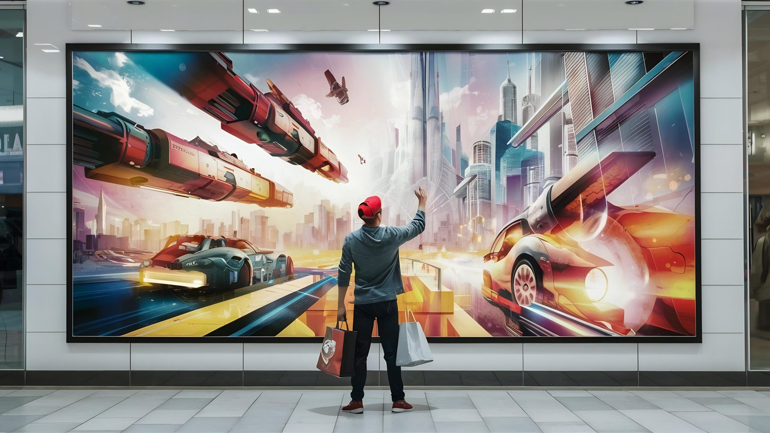 man-shopping-center-with-poster